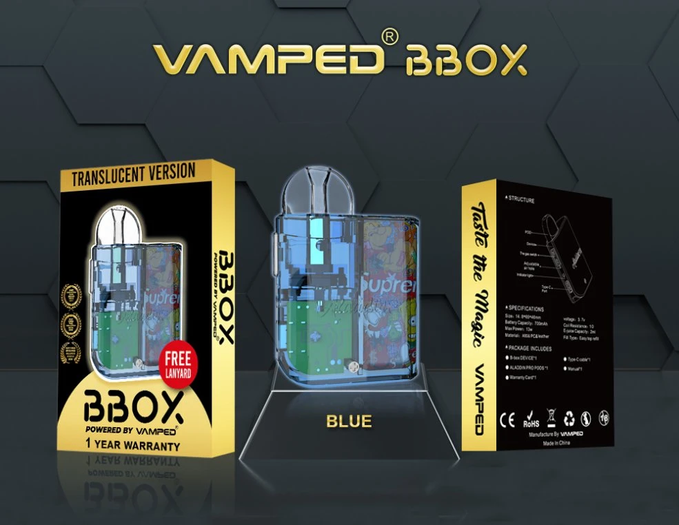 China Vape Factory Wholesale Vamped Aladdin PRO Bbox Pod Rechargeable Open System Vape Pod E-Cig Starter Kit