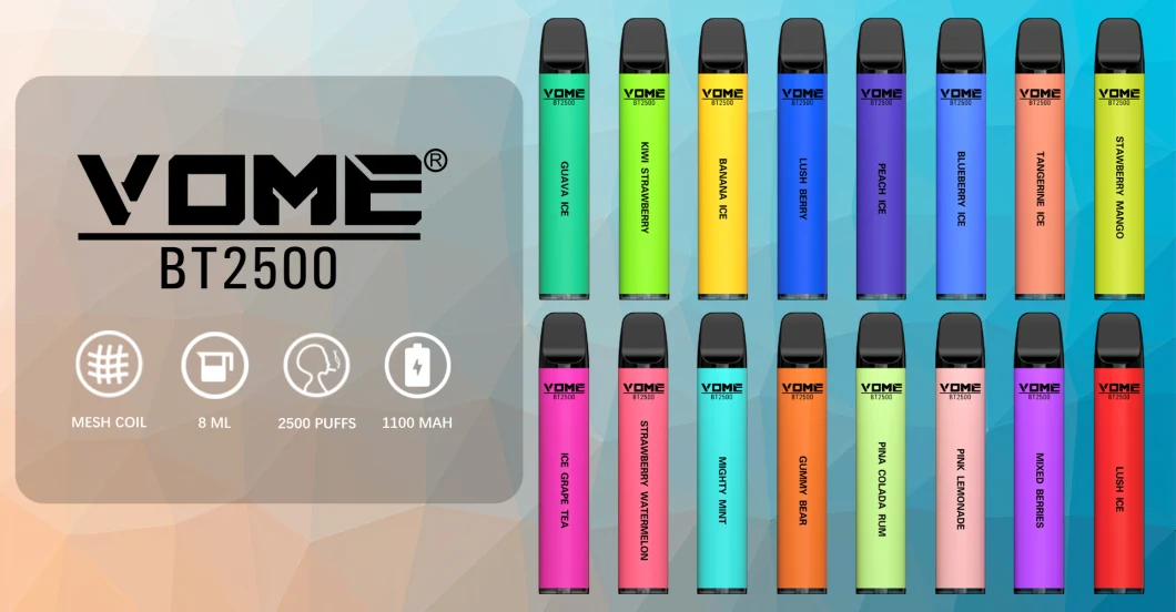 Wholesale Regular 16 Flavors Accept Custom Flavors OEM 1100mAh 8ml Prefilled 2500 Puffs Disposable Vape Pod