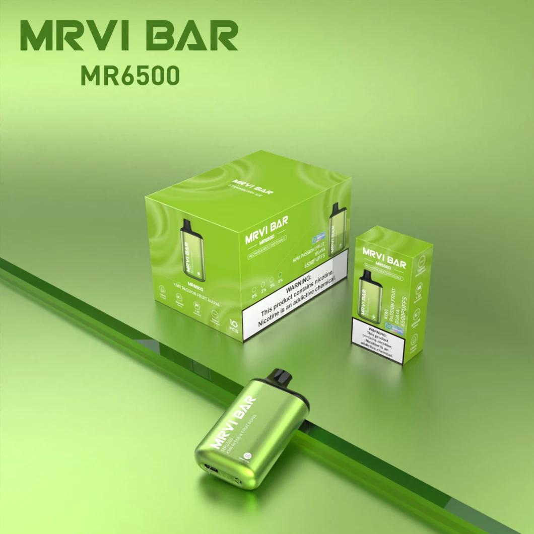 China Facotry Wholesale OEM Mrvi Bar Mr6500 6500 Puffs Vaporizer Vape Pen Rechargeable Disposable Pod Prefilled E Liquid